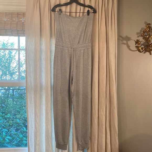 L*Space North Shore Strapless Jumpsuit Drawstring Waist Grey NWOT. Size: LARGE - Picture 5 of 6